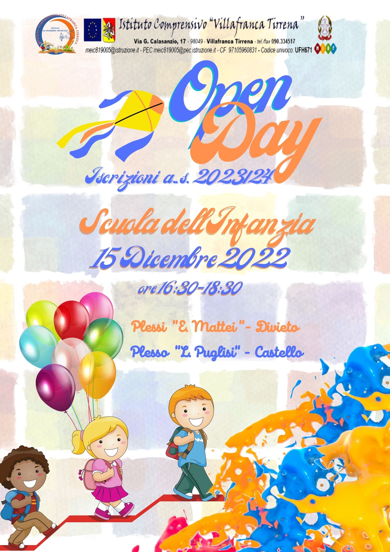 Locandina Open Day Scuola Infanzia 1