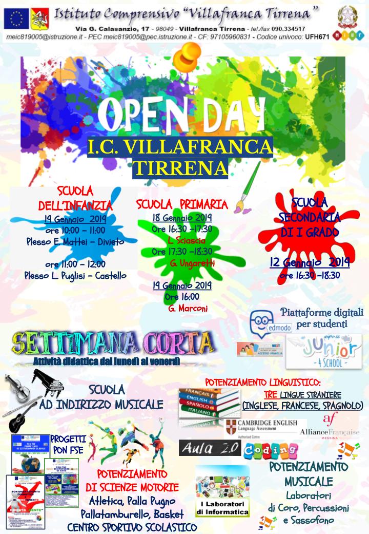 Locandina open day 2019